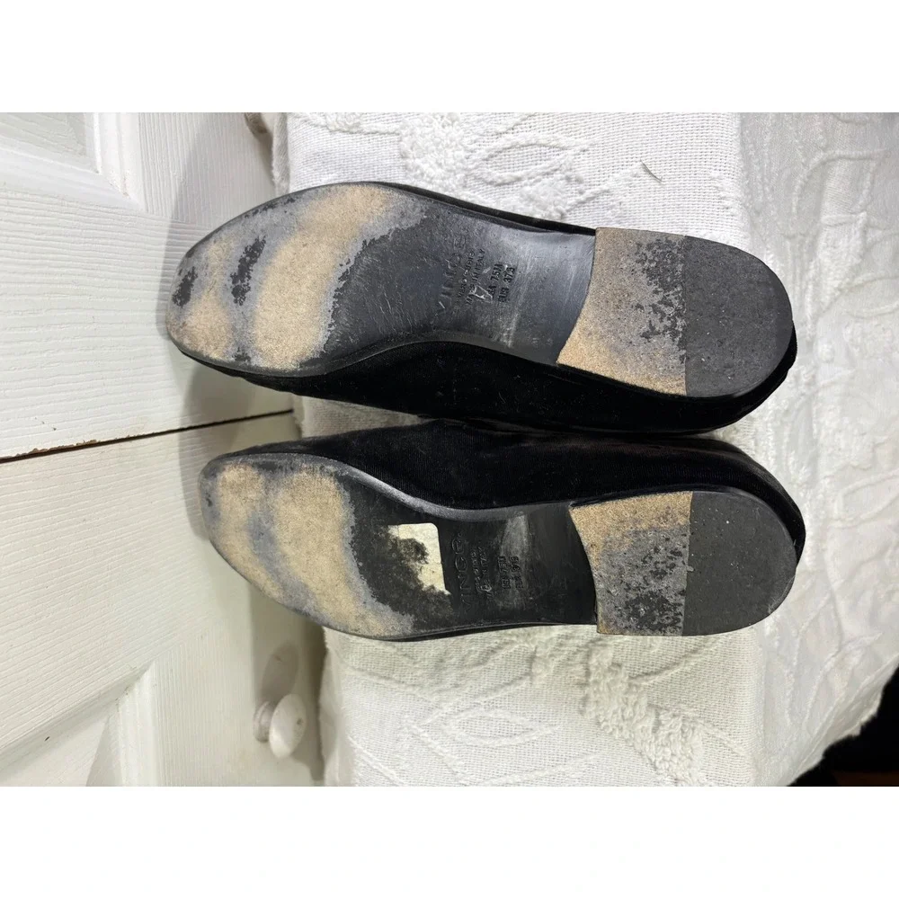 Vince Black Velvet Loafers Slip On Shoes Minimalist Comfort Casual 7‎